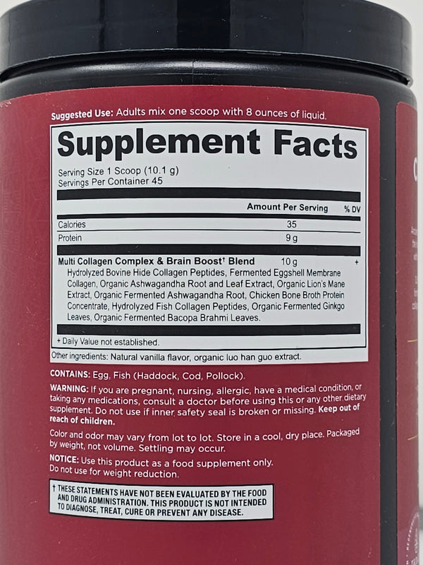 Ancient Nutrtion Multi Collagen Brain Boost Vanilla 45 servings
