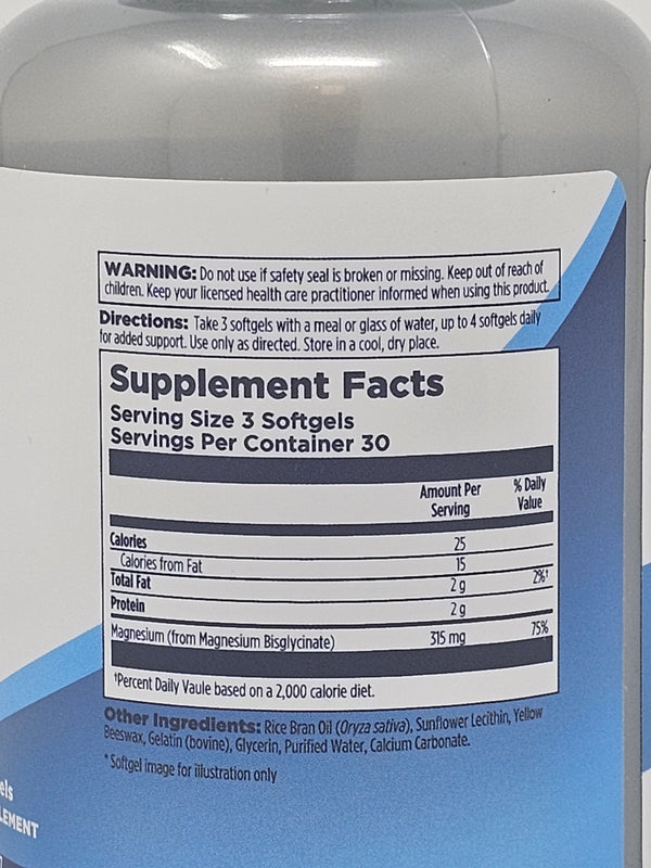 KAL Magnesium Glycinate Active Gels 90 softgel/180 softgel/160vcap