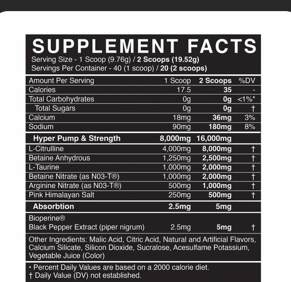 Black Market Pump (Non-Stim Pre-Workout)