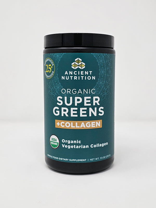 Ancient Nutrition Organic Super Greens + Collagen Get 20% off at checkout