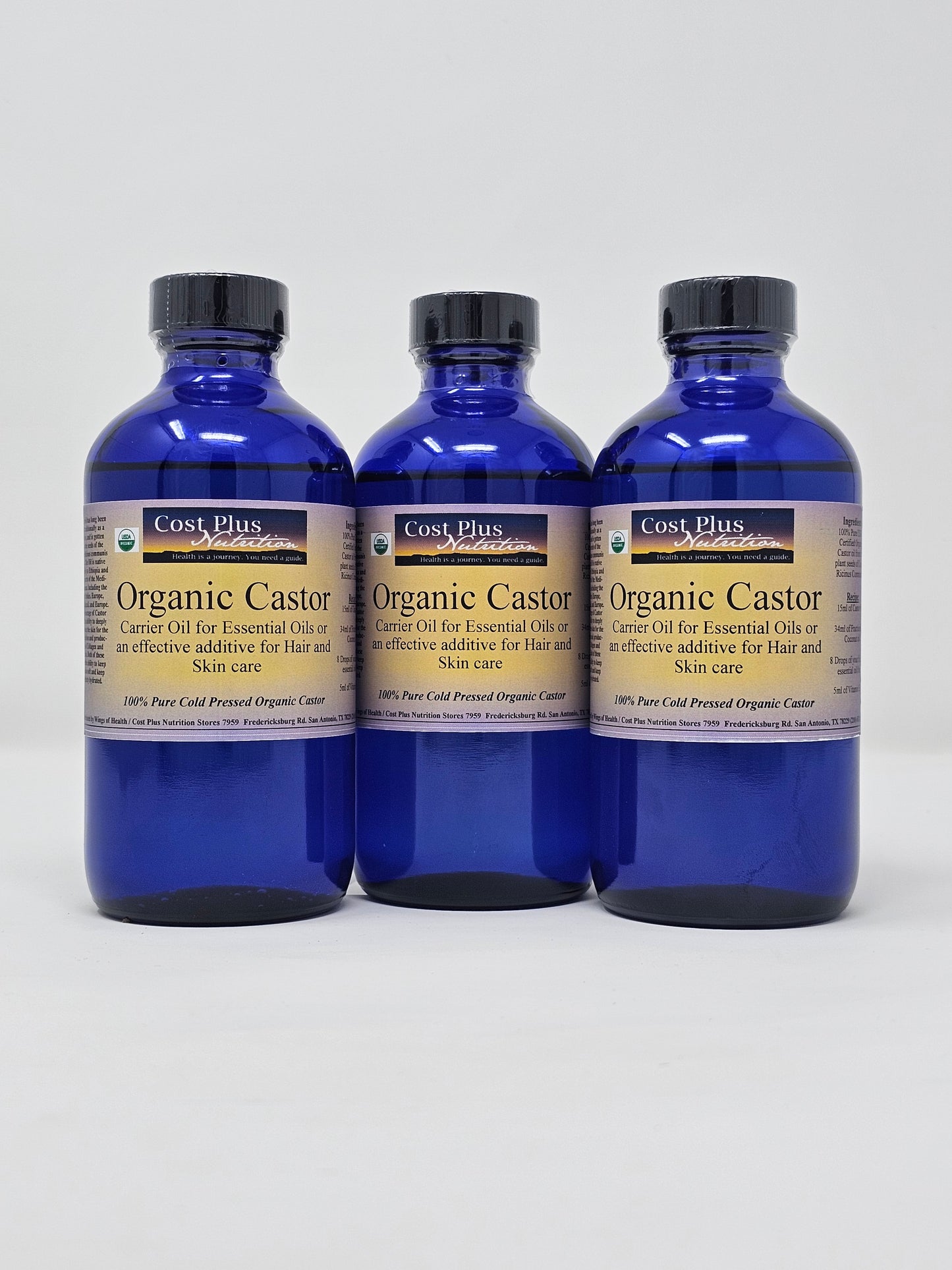 USDA Certified Organic Cold Pressed Jamaican Black Castor Oil 8oz