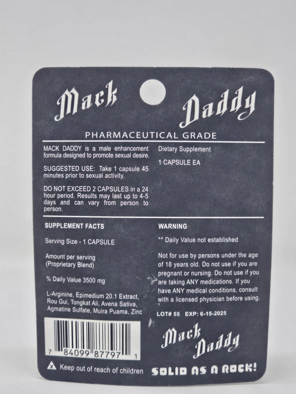 Mack Daddy Solid as a Rock Male Enhancement