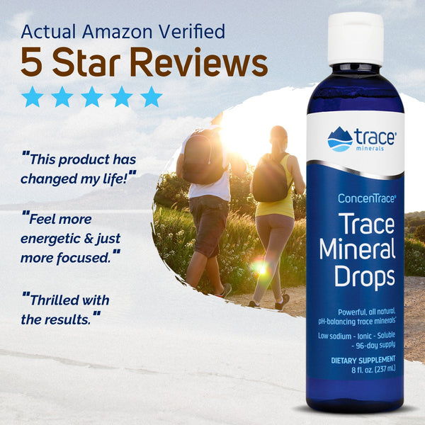 Concentrace Trace Minerals Drops - #1 Trace Minerals Supplement - Complete Mineral Complex for Energy, Hydration, & Electrolyte Balance with Over 72 High Absorption Ionic Trace Minerals - Earth's Pure 